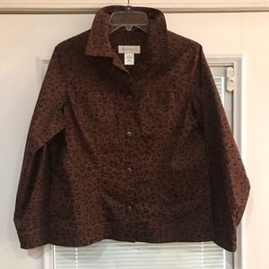 Susan Bristol brown black leopard jacket s